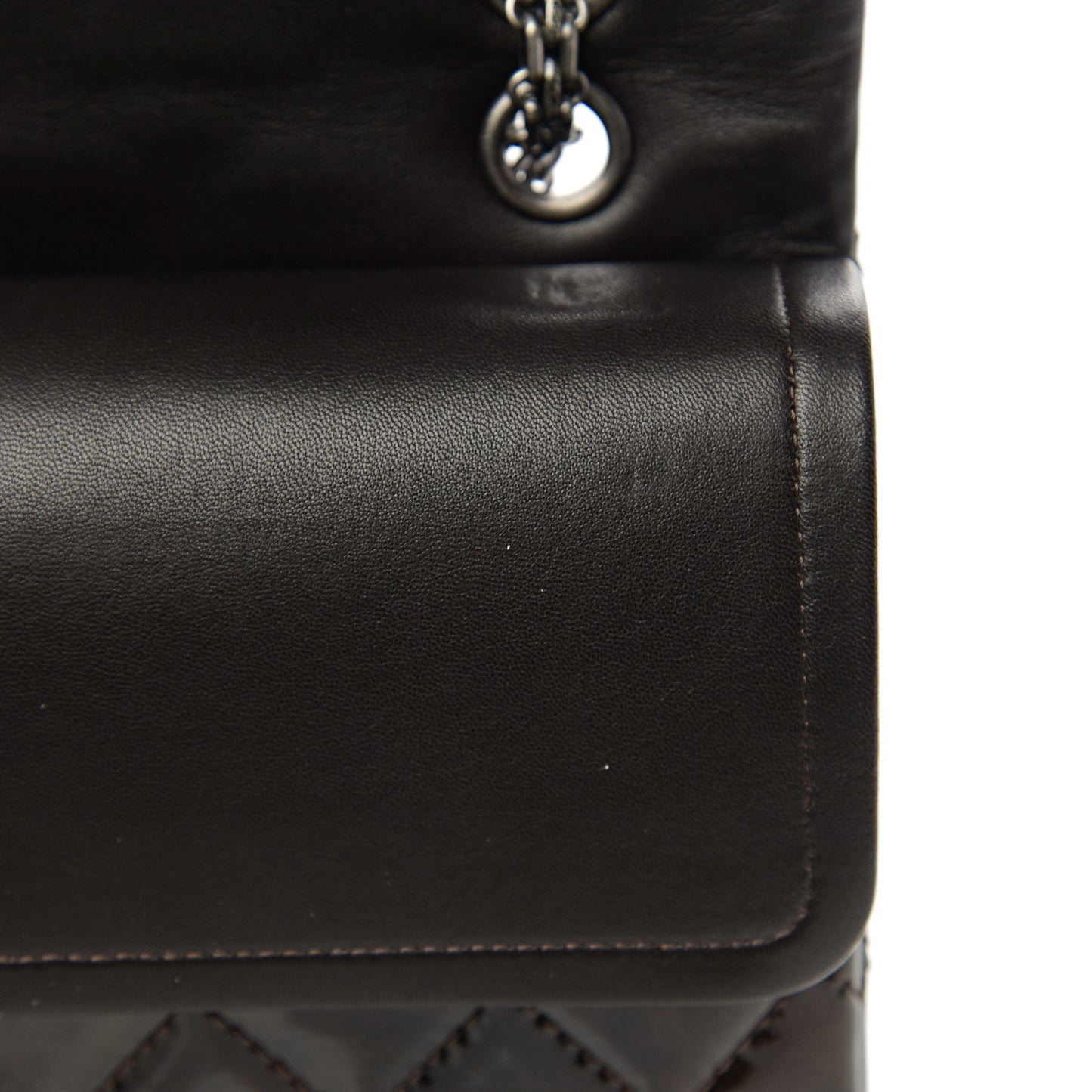 Distressed Patent Quilted 2.55 Reissue 227 Flap Black