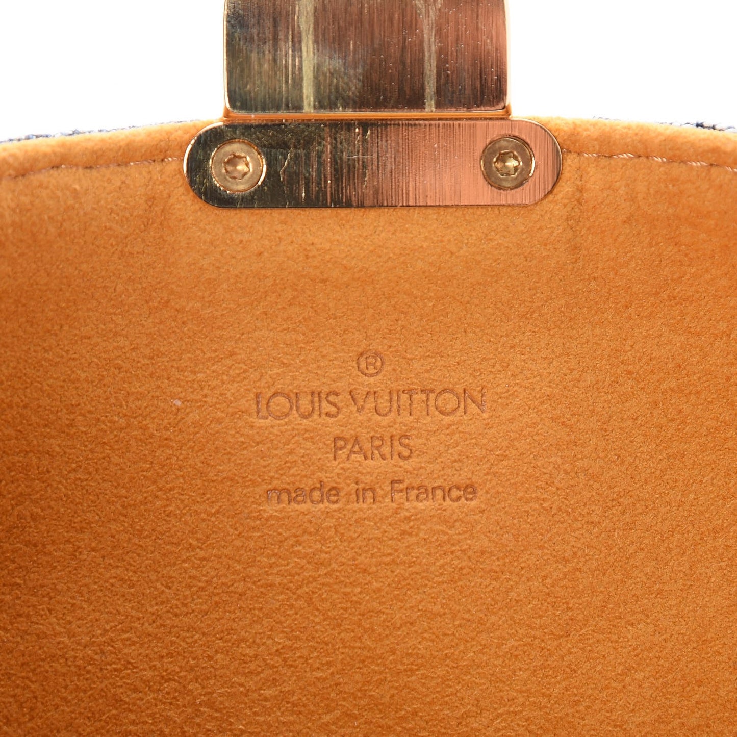 Monogram Denim Pochette Plat Clutch Blue