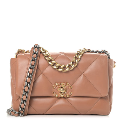 Chanel Lambskin Quilted Medium Chanel 19 Flap Brown 1 of 4