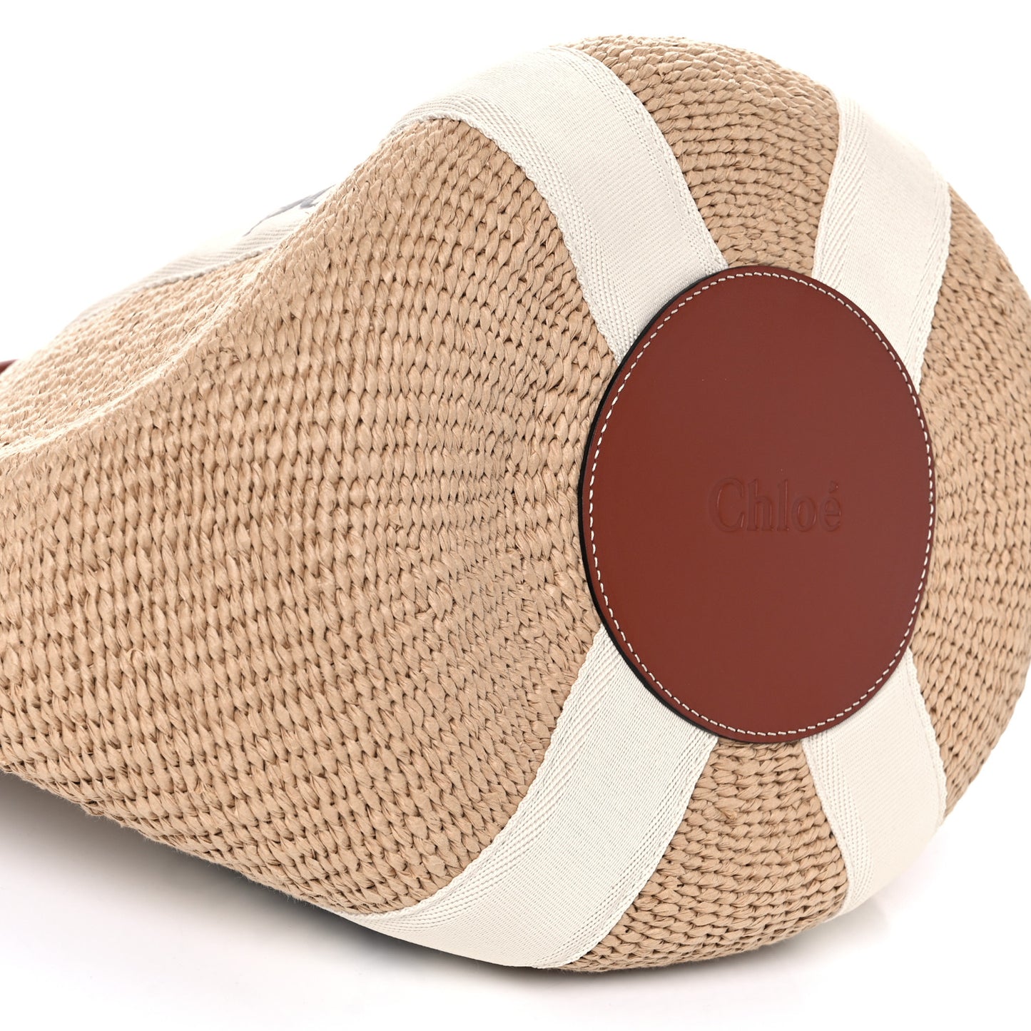 Raffia Large Woody Tote White