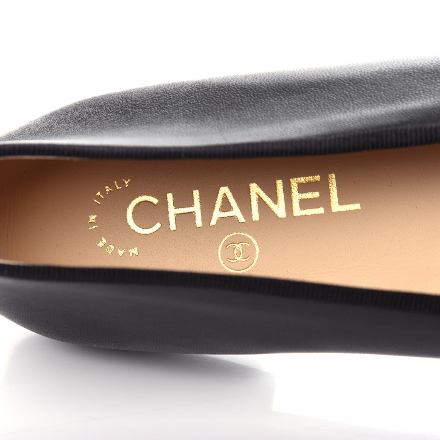 Chanel Lambskin Patent Cap Toe Ballerina Flats 39.5 Black 8 of 11
