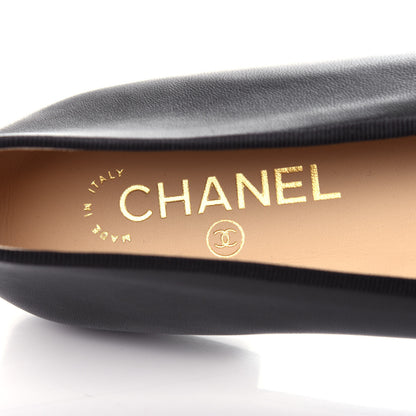 Chanel Lambskin Patent Cap Toe Ballerina Flats 39.5 Black 8 of 11
