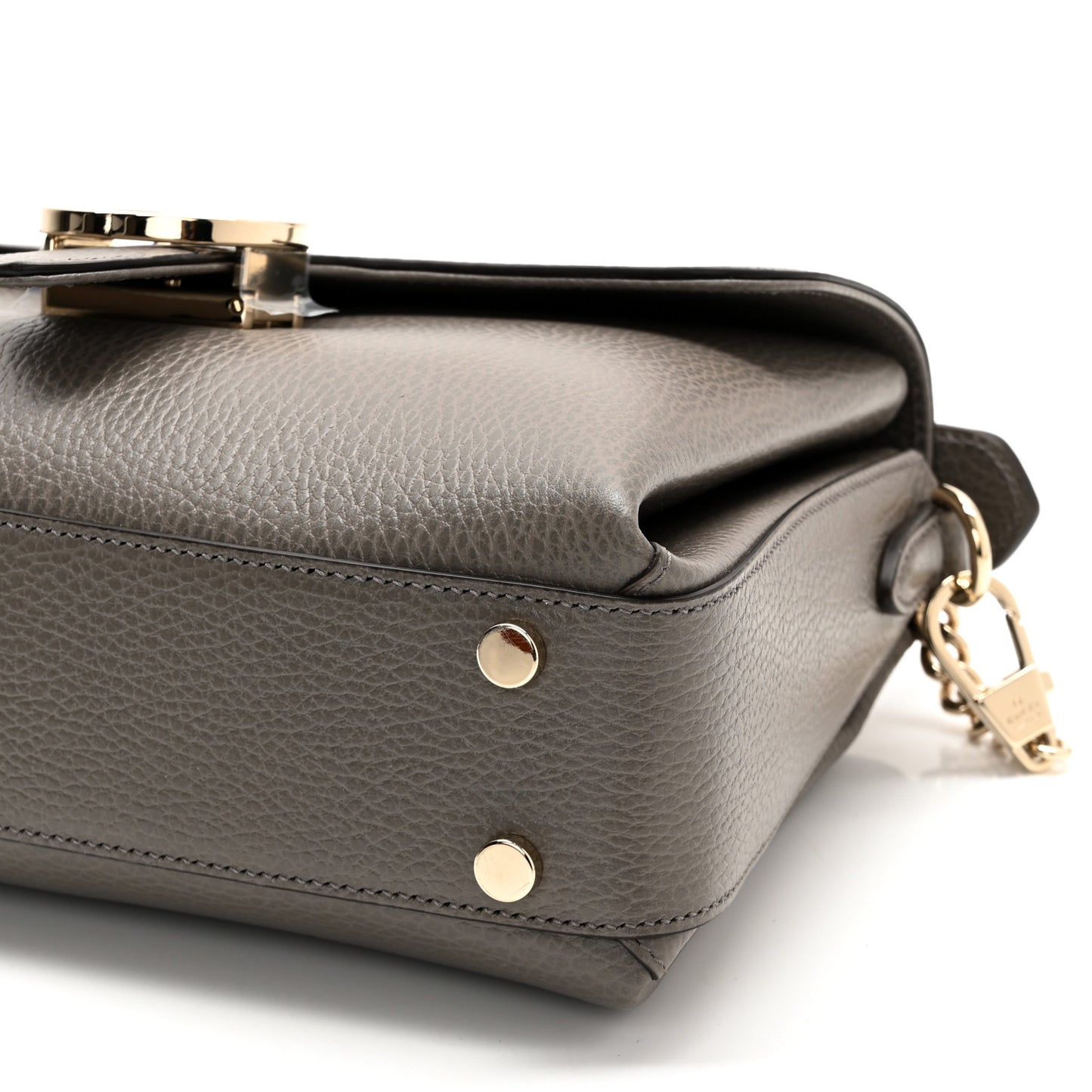 Dollar Calfskin Interlocking G Top Handle Shoulder Bag Loess
