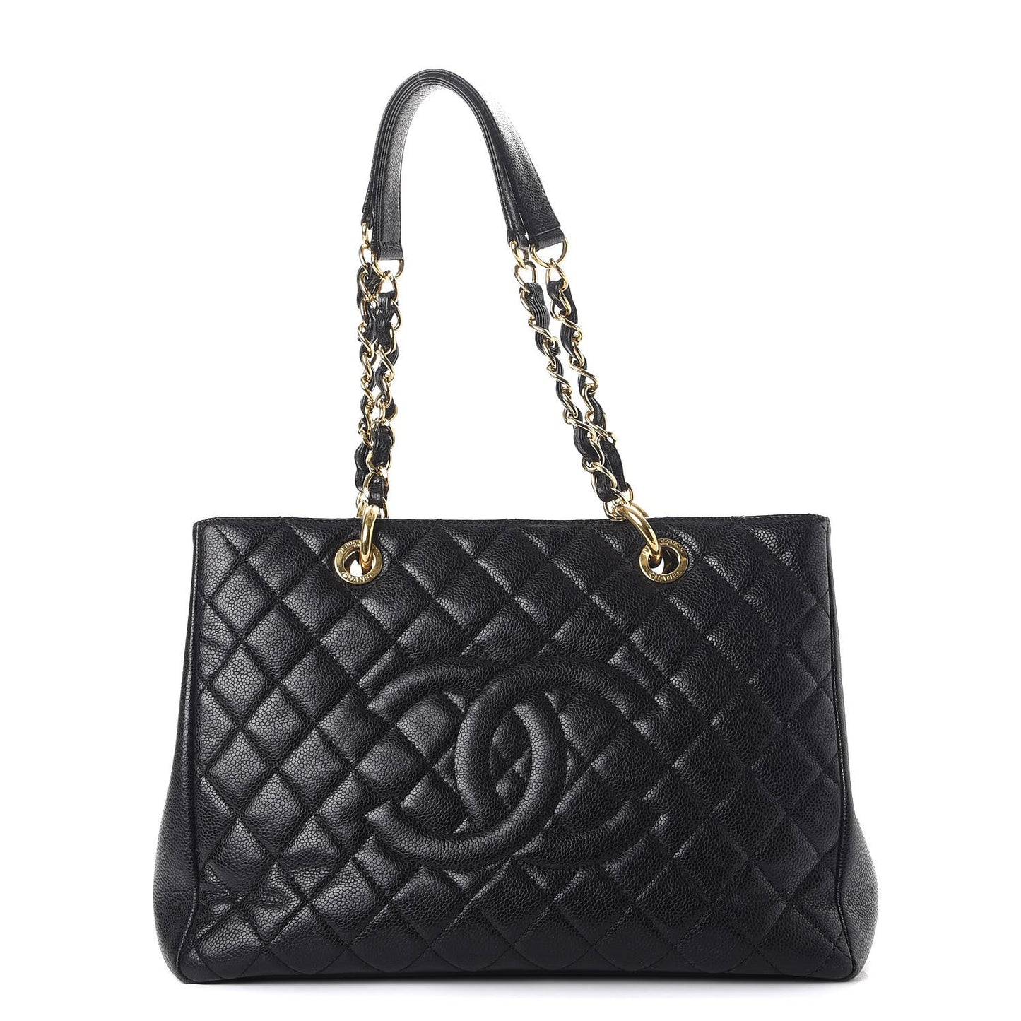 Caviar Quilted Grand Shopping Tote GST Black