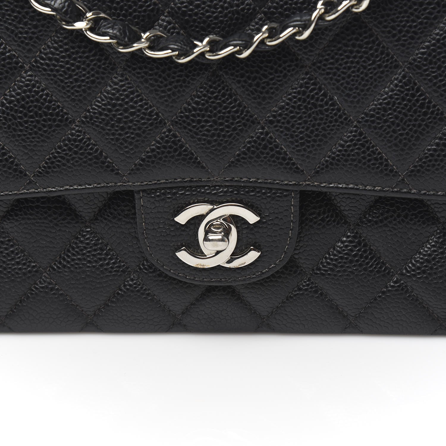 Chanel Caviar Quilted Medium Double Flap Black 11 of 12