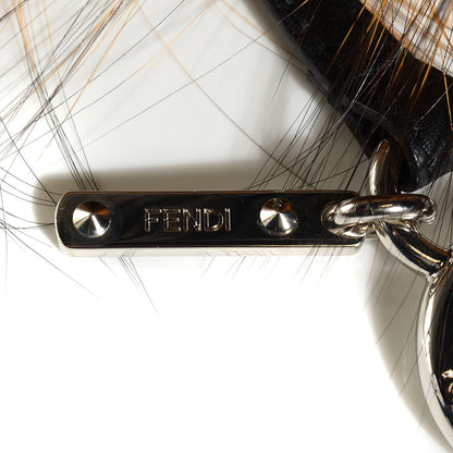 Fendi Fox Mink Rabbit Fur Vitello Flamingo Kooky Monster Bag Bug Charm Zucca Multicolor Black 4 of 5