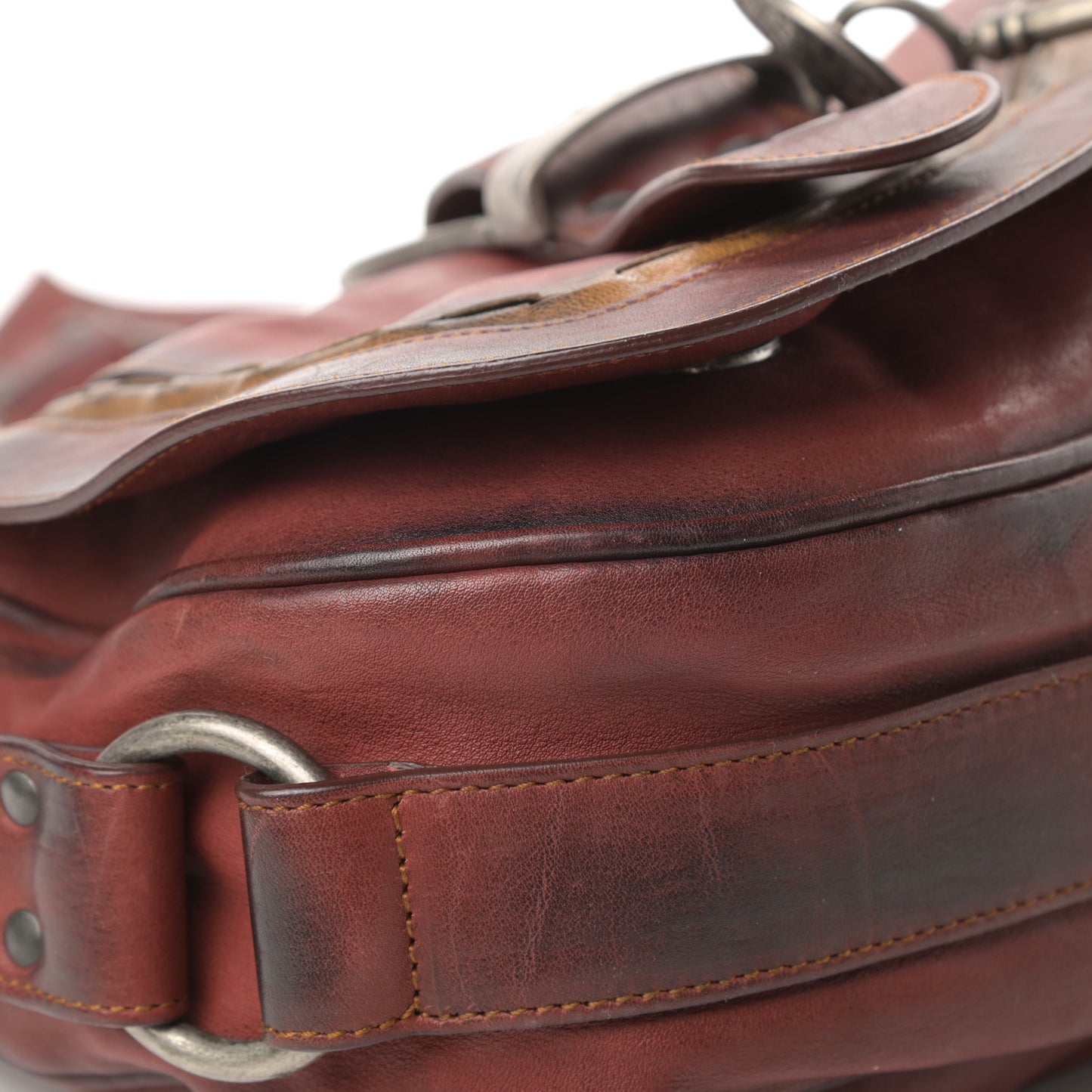 Calfskin Medium Gaucho Double Saddle Red
