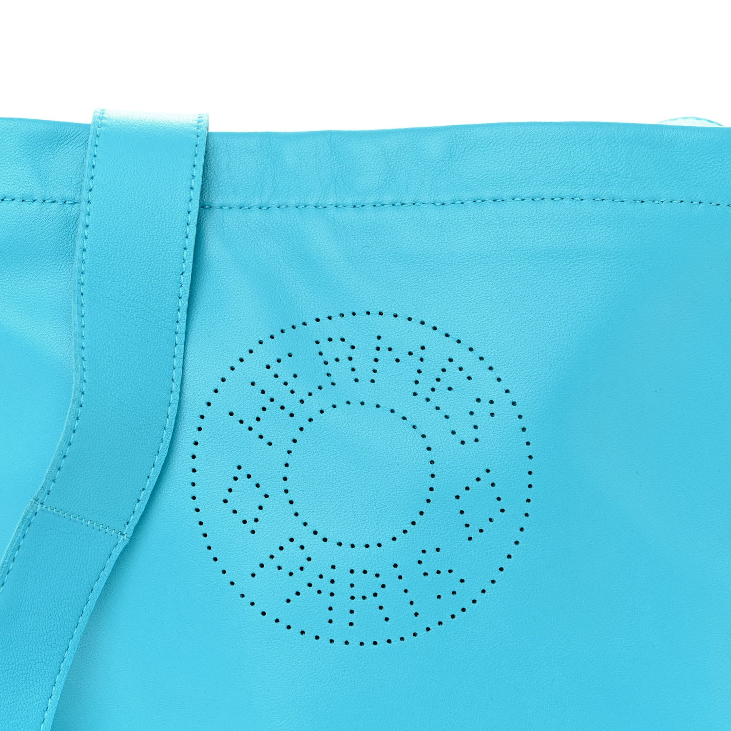 Hermes Lambskin Clou De Selle Pouch Bleu Paon 8 of 11