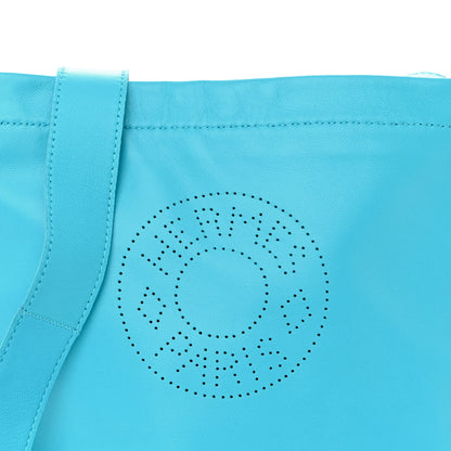 Hermes Lambskin Clou De Selle Pouch Bleu Paon 8 of 11