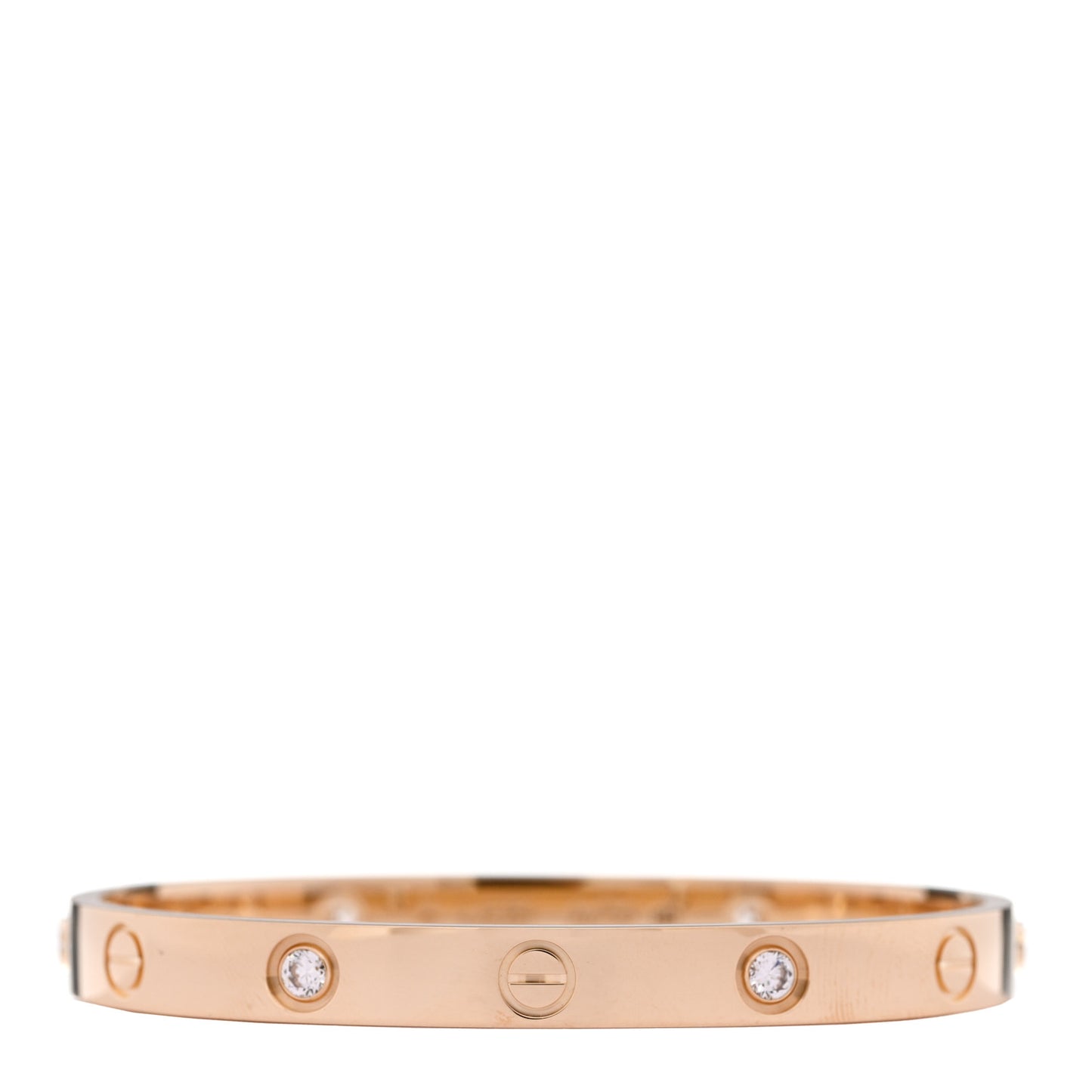 18K Yellow Gold 4 Diamond LOVE Bracelet 16