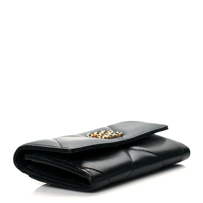Chanel Lambskin Quilted Chanel 19 Flap Wallet Black 4 of 9