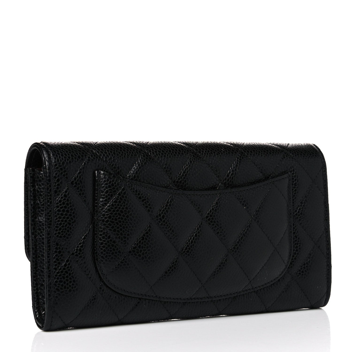 Chanel Caviar Quilted Large Gusset Flap Wallet Black 3 of 11