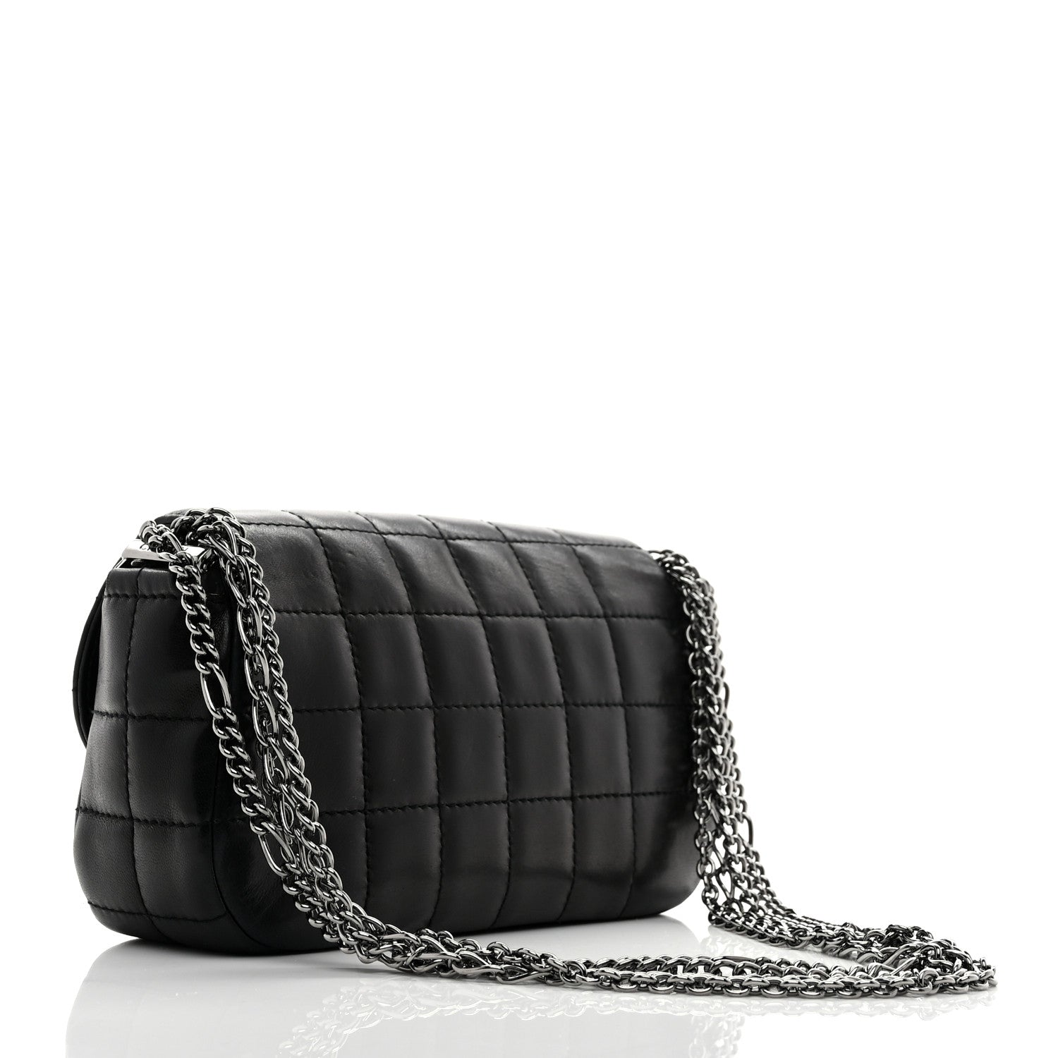 Chanel Lambskin Chocolate Bar Quilted Lambskin 4 Chain Flap Black 3 of 10