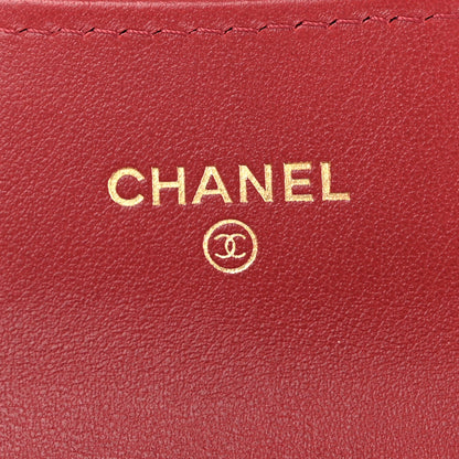 Chanel Aged Calfskin Quilted Reissue Flap Card Holder Wallet Red 6 of 10