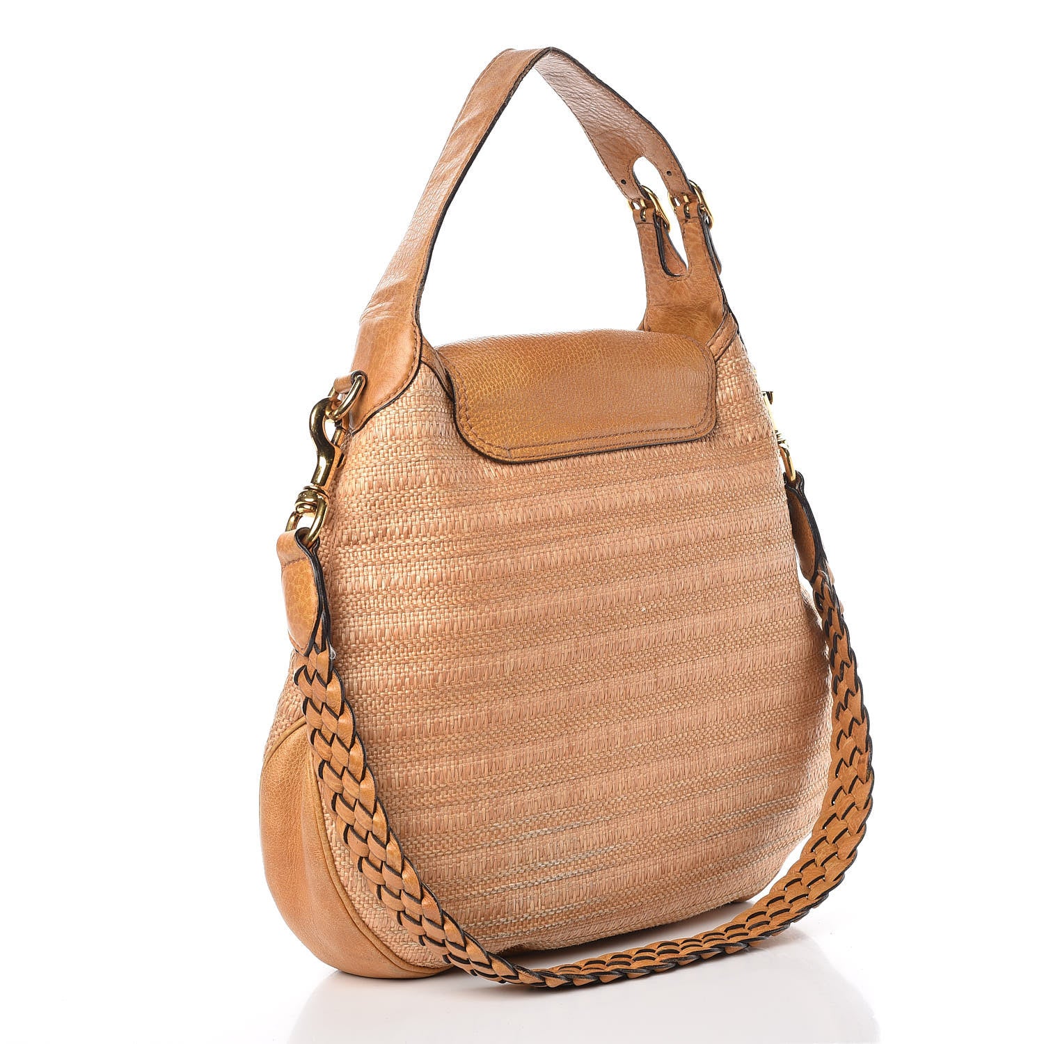 Gucci Libeccio Raffia Large New Pelham Shoulder Bag Light Brown 3 of 17