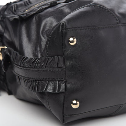 Gucci Calfskin Ruffle Medium Sabrina Boston Tote Black 8 of 11