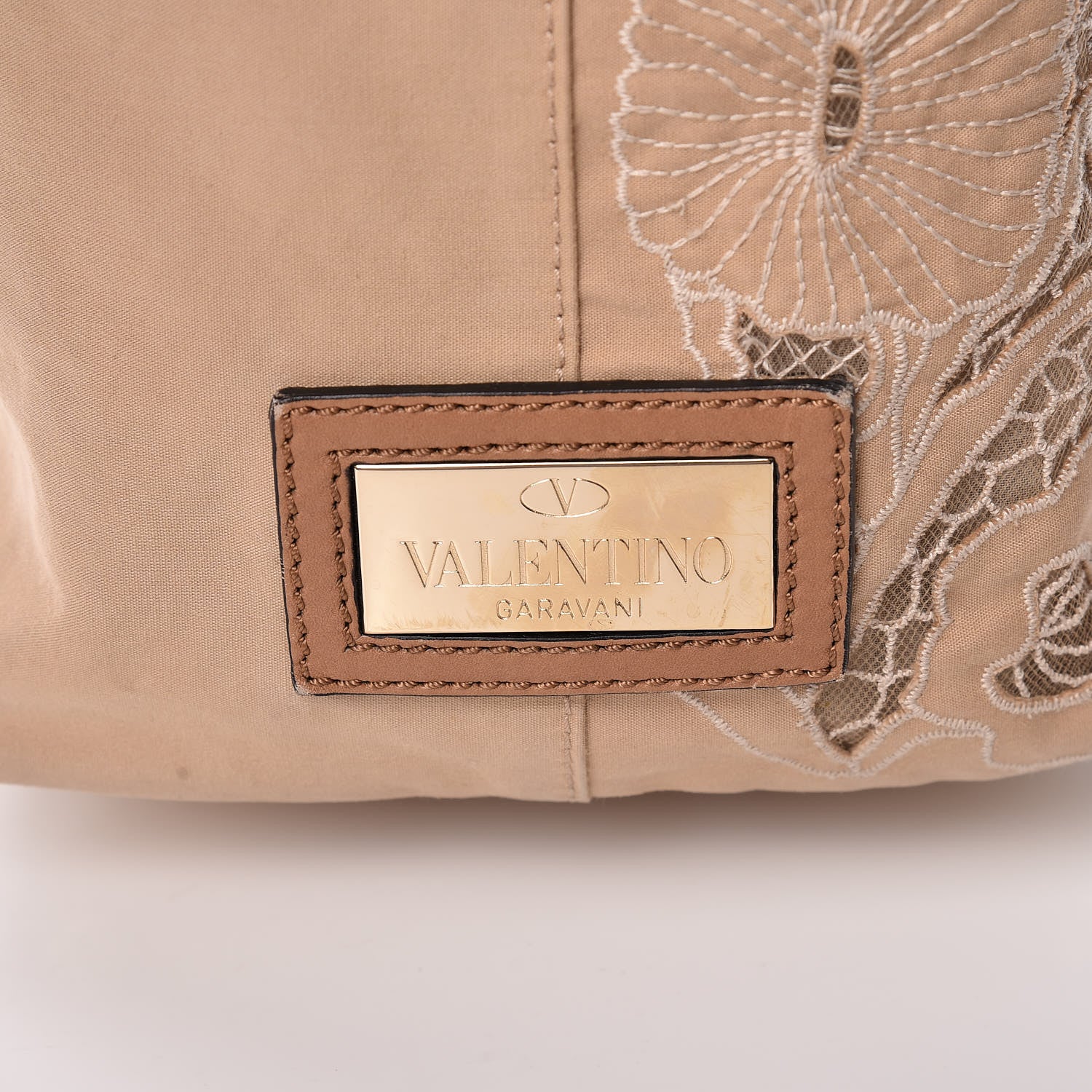 Valentino Garavani Vitello Canvas Lace Tote Beige 20 of 29