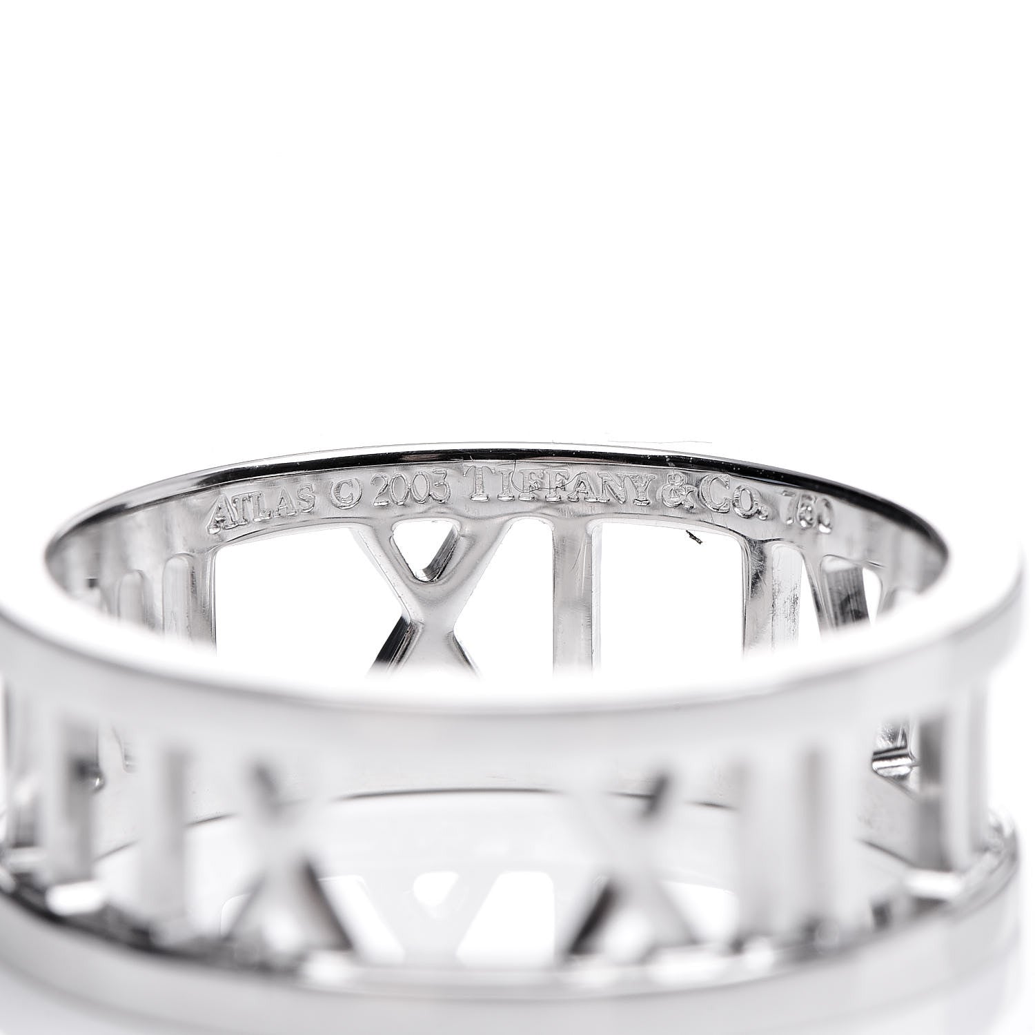 Tiffany 18K White Gold Atlas Open Ring 50 5.5 4 of 4