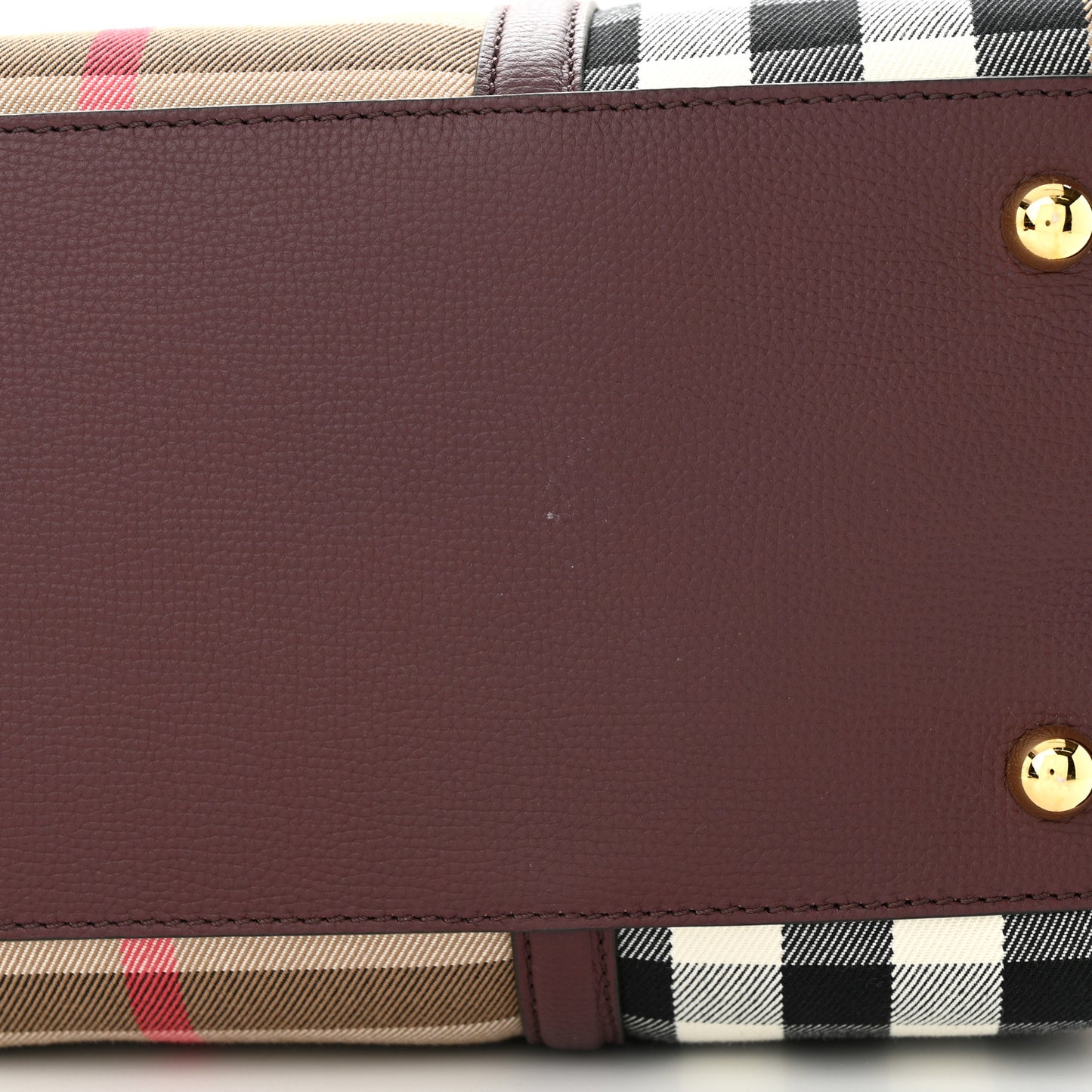 House Check Derby Calfskin Medium Alchester Bowling Bag Mahogany Red