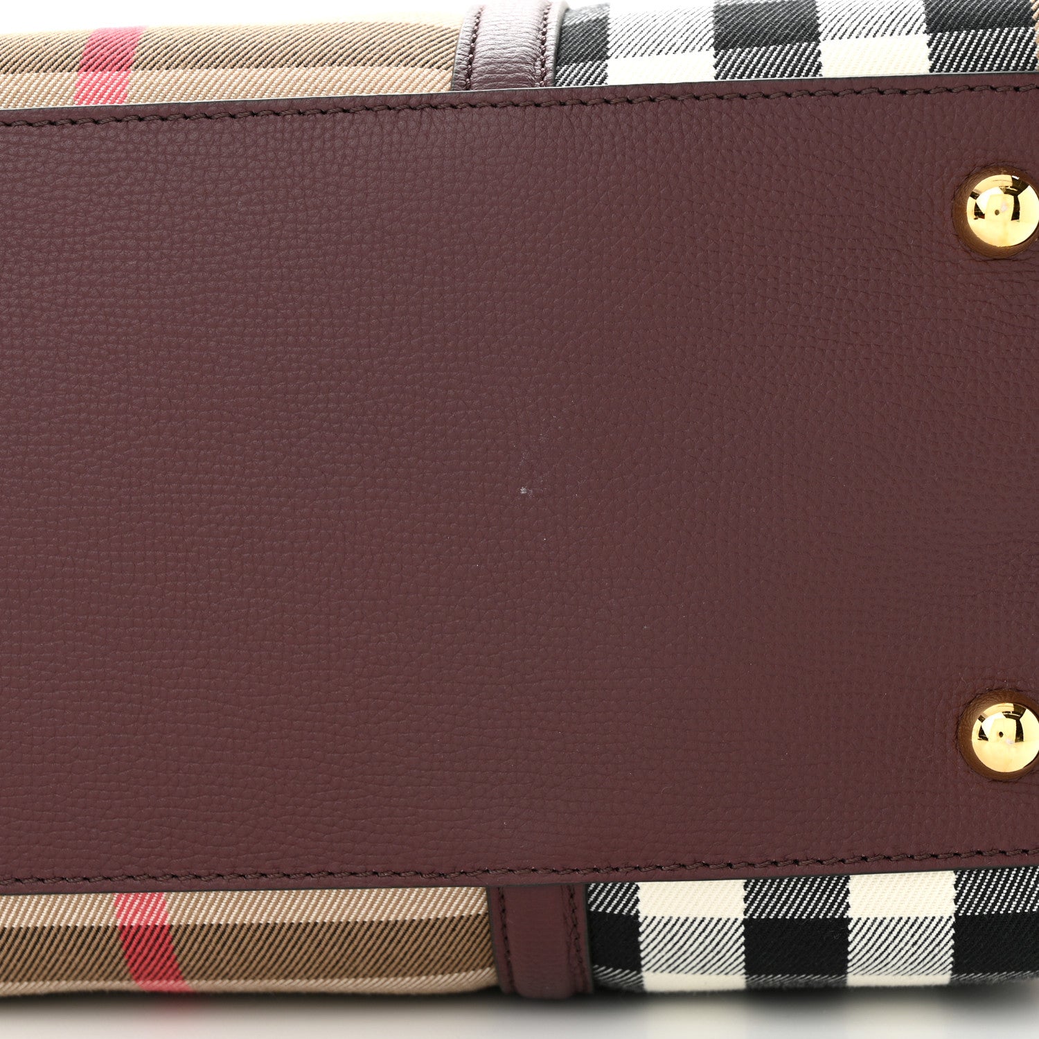 Burberry House Check Derby Calfskin Medium Alchester Bowling Bag Mahogany Red 11 of 14