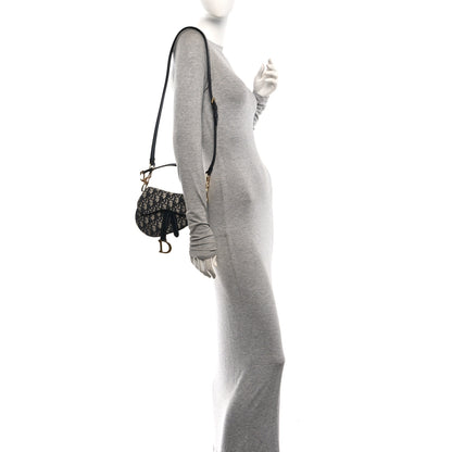 Christian Dior Oblique Mini Saddle Bag With Strap Blue 2 of 11