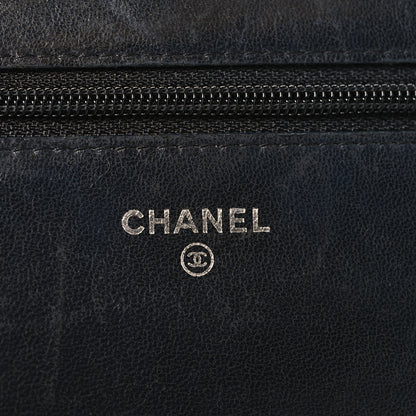 Chanel Calfskin Diamond Stitch Wallet On Chain WOC Black 6 of 11
