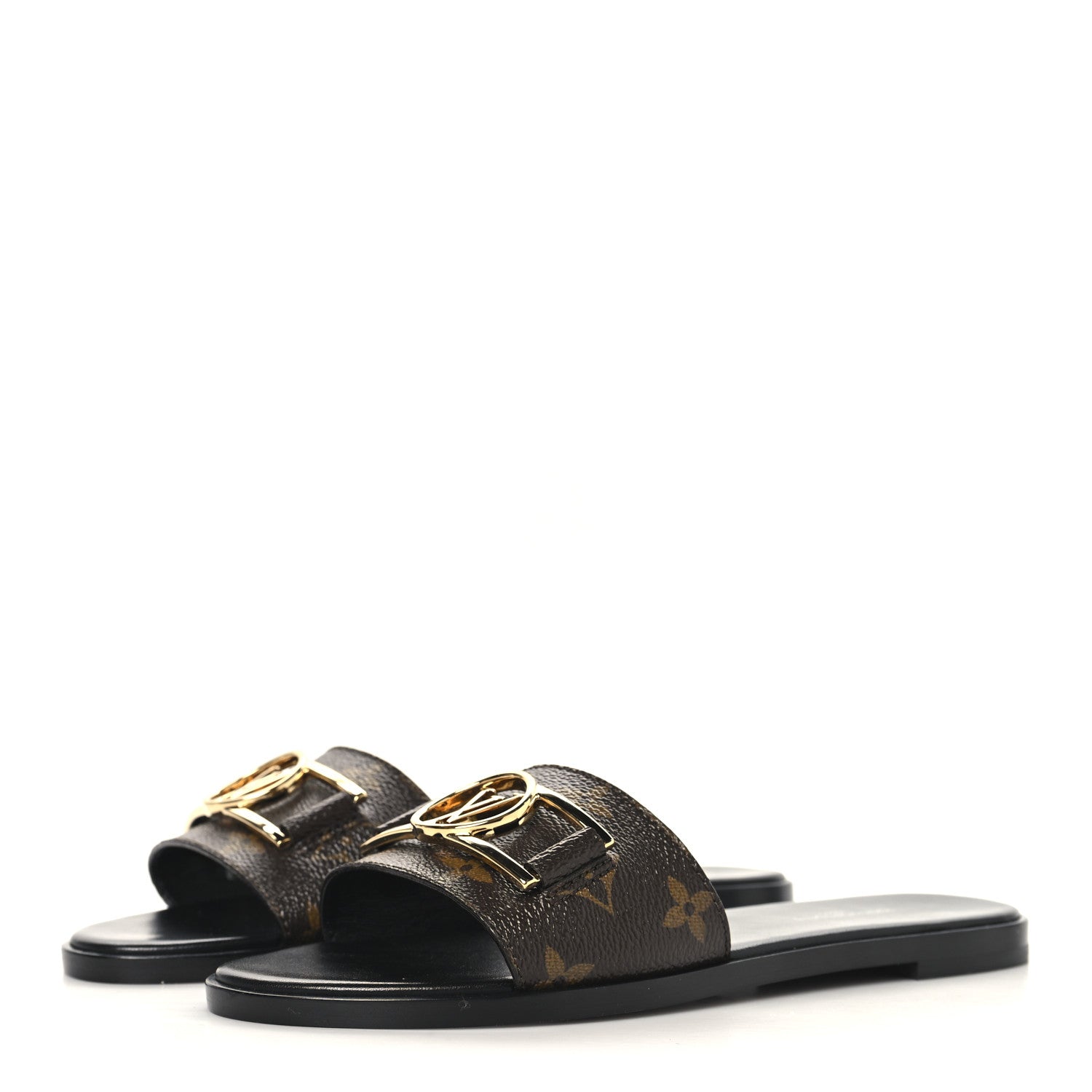 Louis Vuitton Patent Monogram Lock It Flat Mules 37 1855884