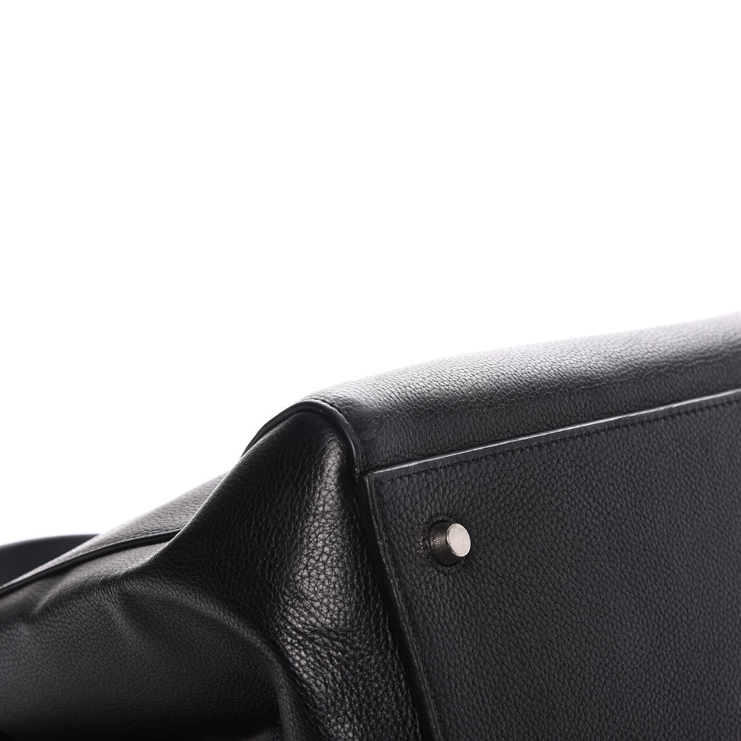 Supple Calfskin Medium Edge Shoulder Bag Black