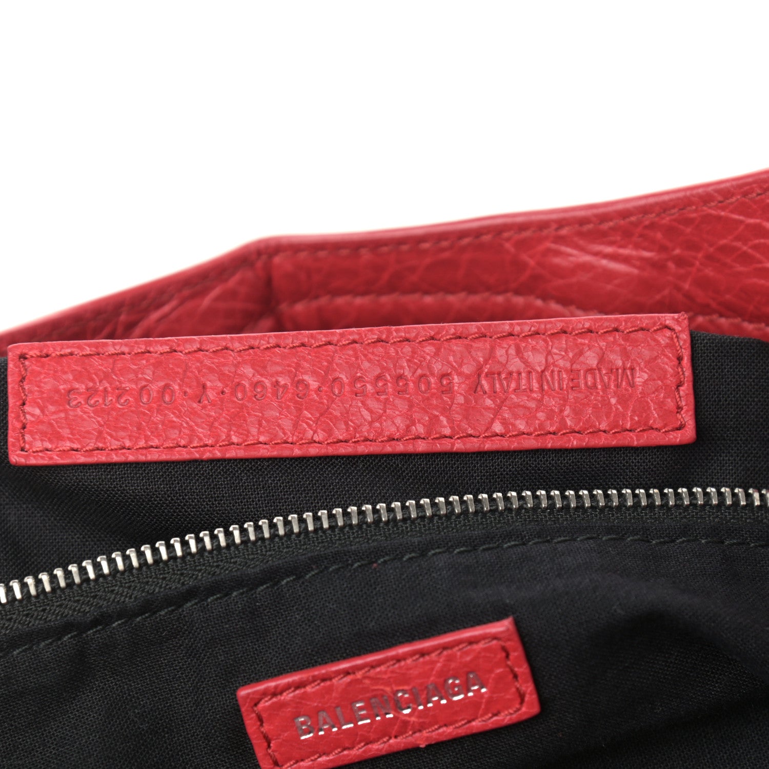 Balenciaga Agneau Arena Classic Silver Hardware City Logo Strap Rouge Cardinal Black 7 of 11