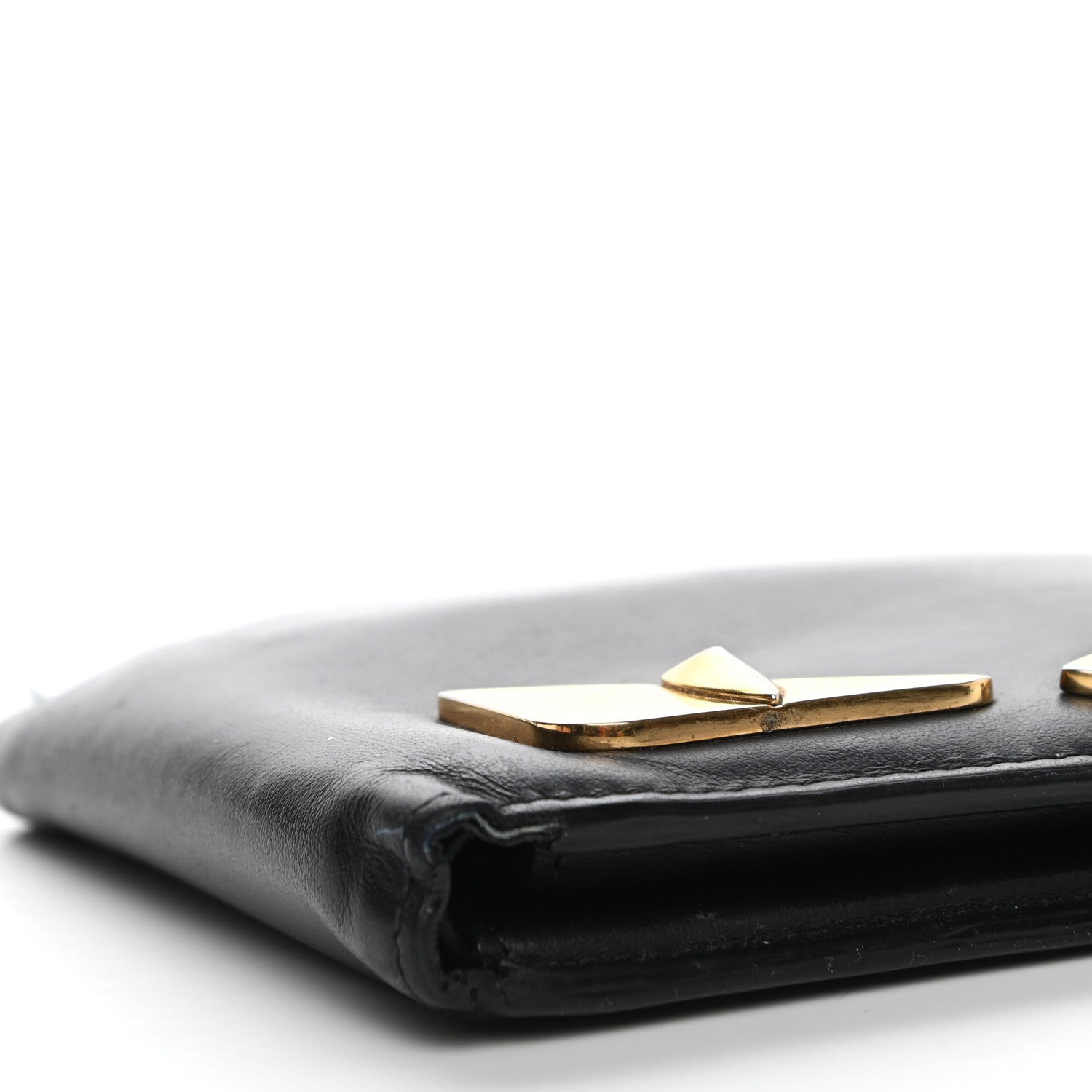 Fendi Vitello Century Metal Monster Eyes Bi-Fold Wallet Black 10 of 17