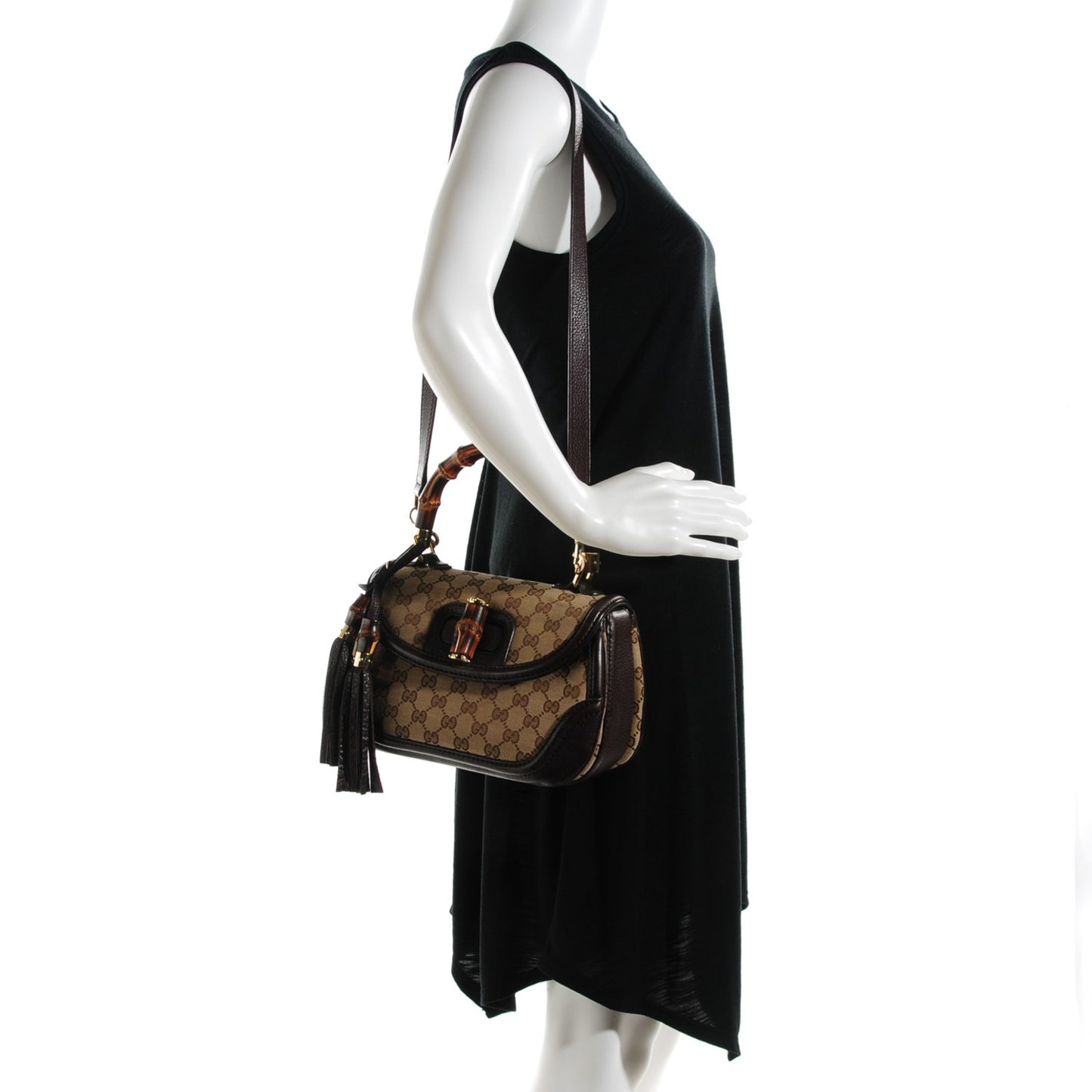 Monogram Medium New Bamboo Top Handle Bag Dark Brown