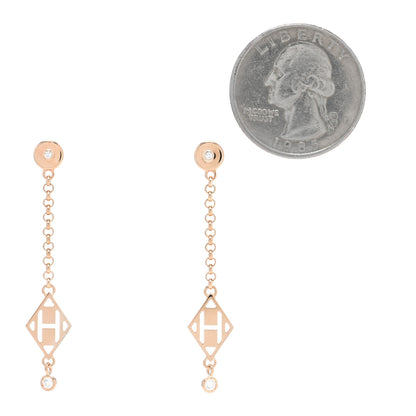 Hermes 18K Rose Gold Diamond Gambade Earrings 2 of 5