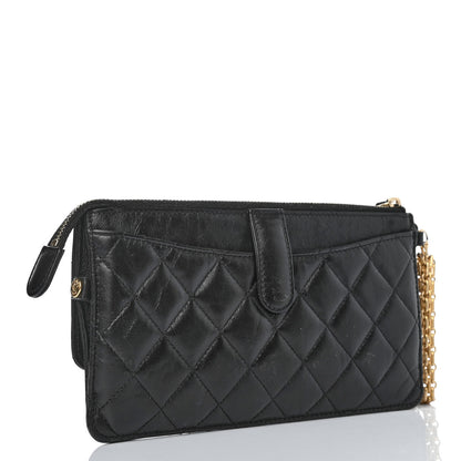Chanel Aged Calfskin Quilted 2.55 Reissue Pouch With Chain Handle Black 2 of 4