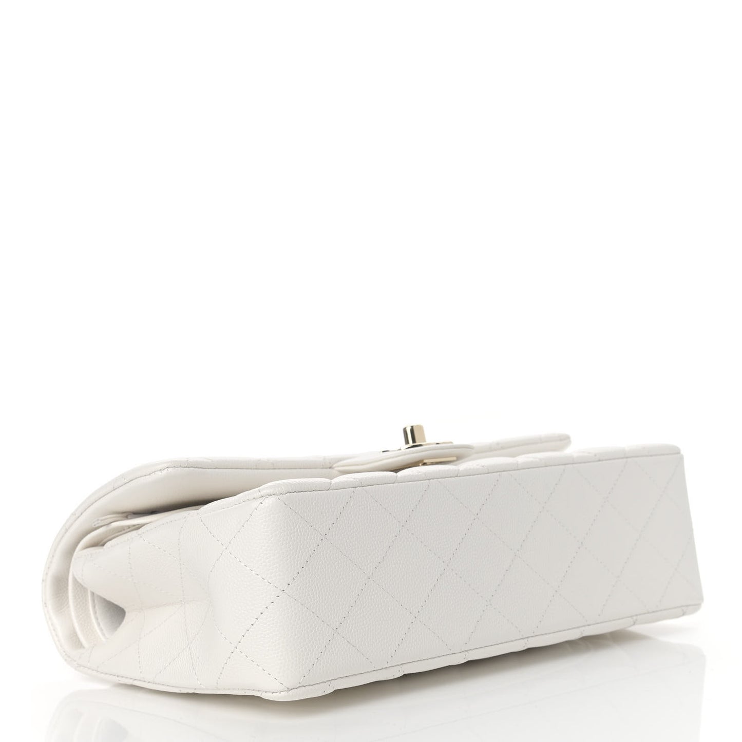Caviar Quilted Small Double Flap White