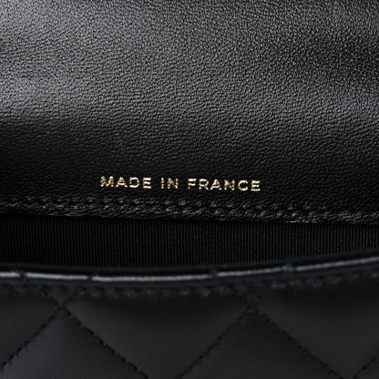 Chanel Lambskin Quilted Top Handle Flap Coin Purse With Chain Black 7 of 11