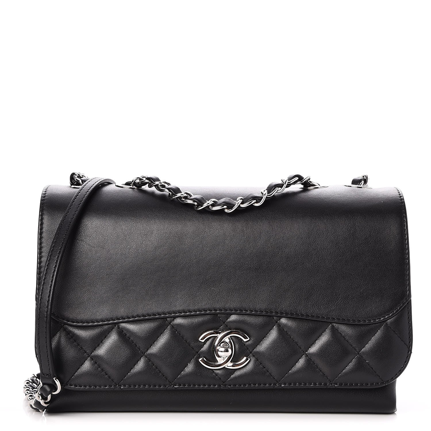 Chanel Calfskin Small Tramezzo Flap Black 1 of 8