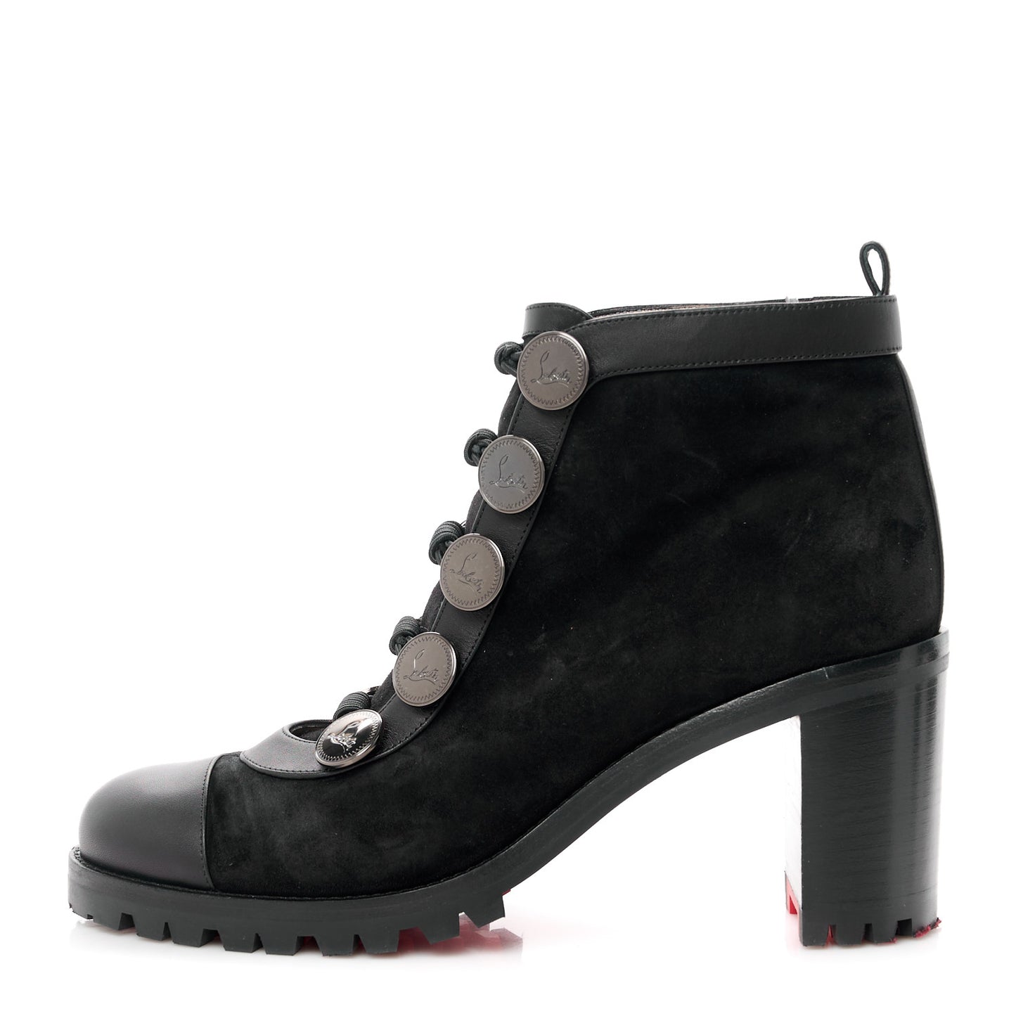 Calfskin Suede Alphabouton 70 Boots 38.5 Black