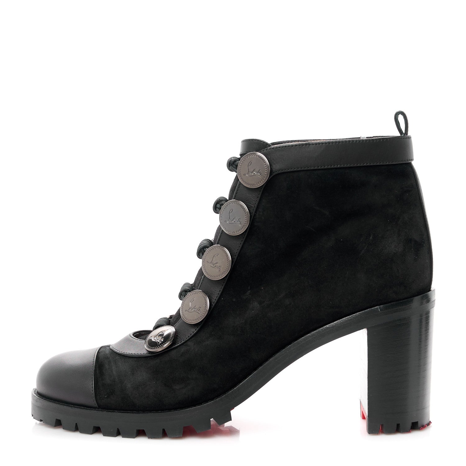 Christian Louboutin Calfskin Suede Alphabouton 70 Boots 38.5 Black 1 of 10