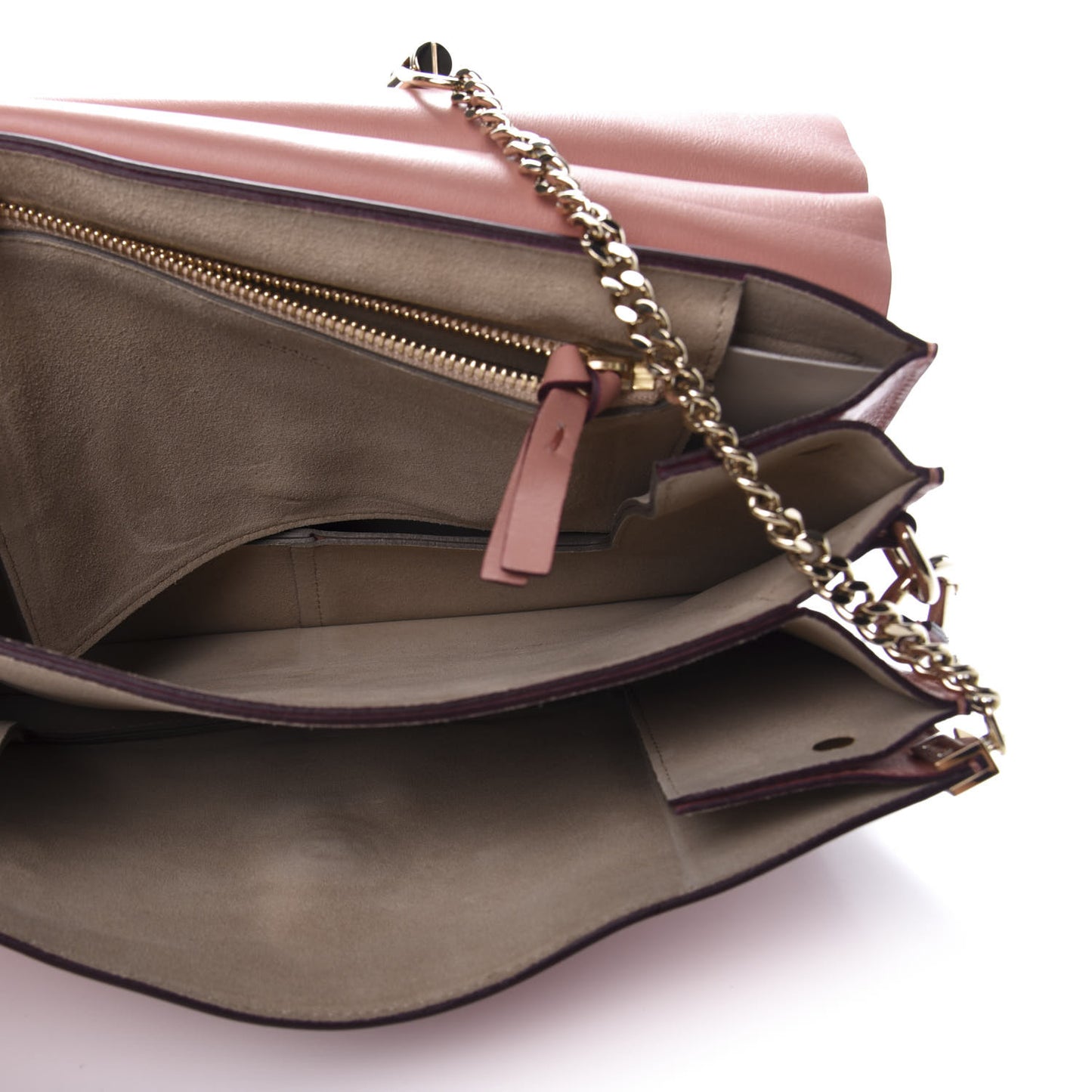 Calfskin Suede Medium Faye Shoulder Bag Misty Rose Dark Purple