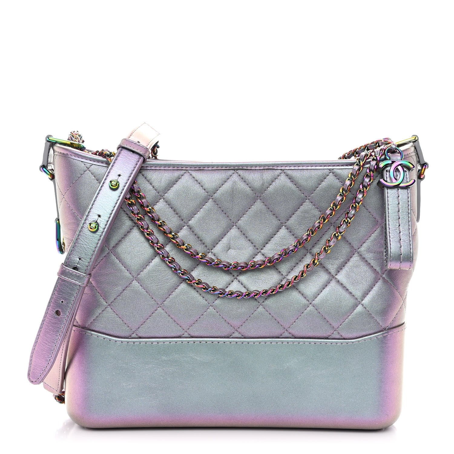 Chanel Iridescent Lambskin Calfskin Quilted Medium Gabrielle Hobo Light Purple 1 of 11