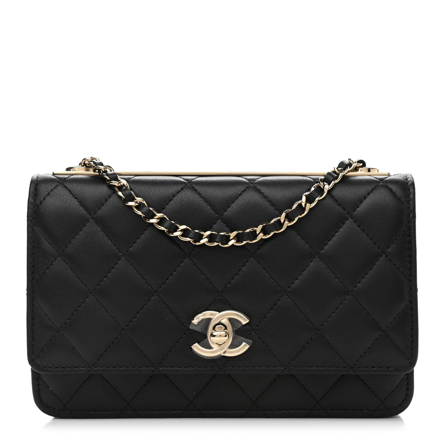 Chanel Lambskin Quilted Trendy CC Wallet On Chain WOC Black 1 of 12