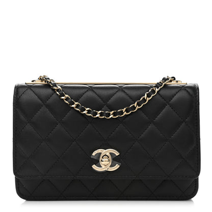 Chanel Lambskin Quilted Trendy CC Wallet On Chain WOC Black 1 of 12
