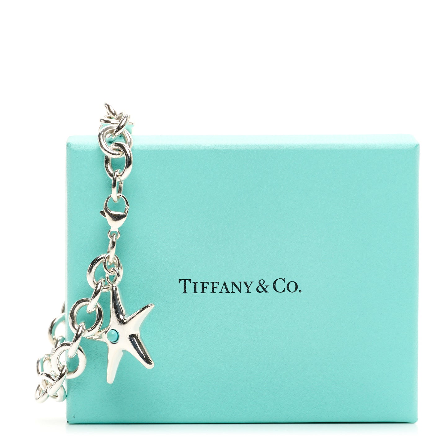Sterling Silver Turquoise Starfish Charm Bracelet
