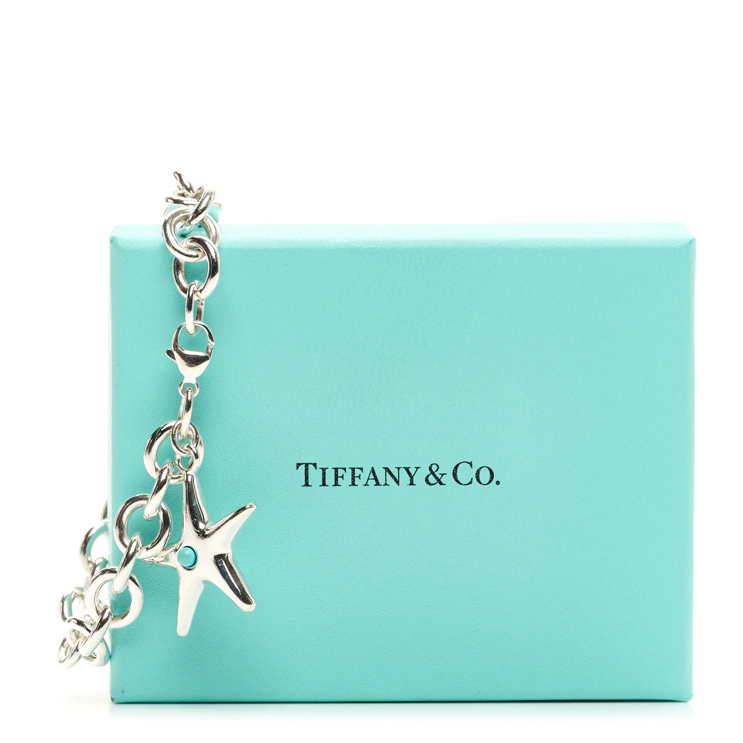 Tiffany Sterling Silver Turquoise Starfish Charm Bracelet 4 of 4