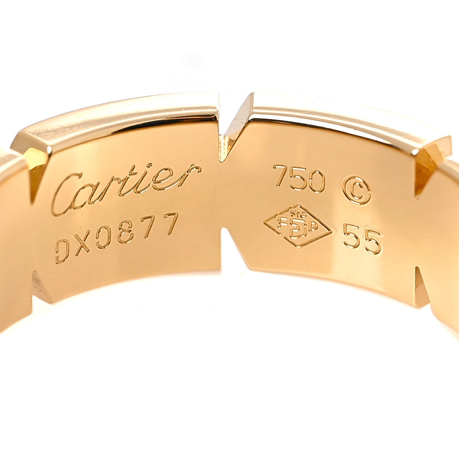 Cartier 18K Yellow Gold Tank Francaise Band Ring 55 7.25 4 of 4