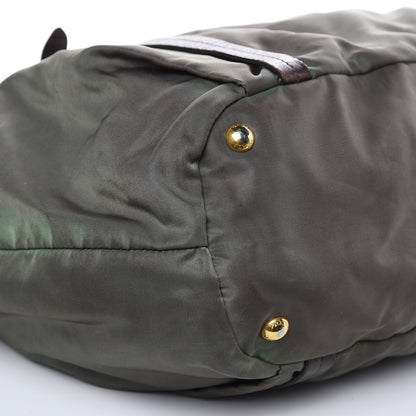 Prada Tessuto Nylon Logo Tote Green 9 of 19