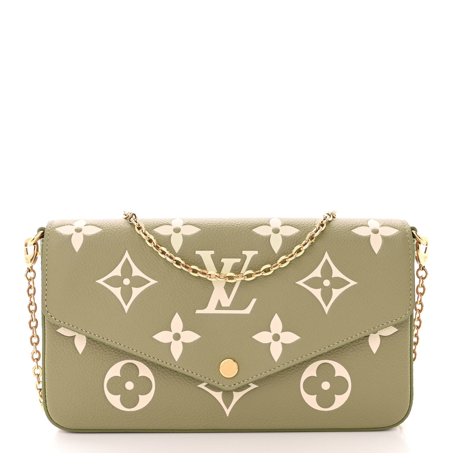 Louis Vuitton Empreinte Monogram Giant Felicie Pochette Khaki Creme 3 of 10
