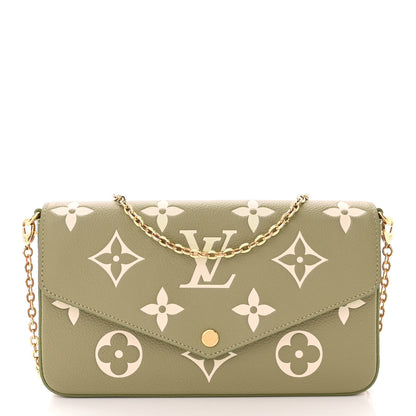 Louis Vuitton Empreinte Monogram Giant Felicie Pochette Khaki Creme 3 of 10