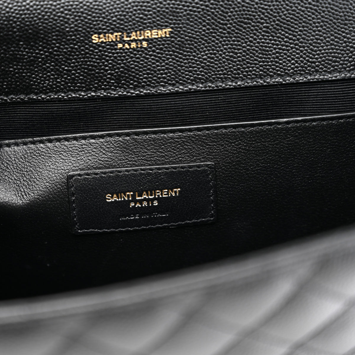 Grain De Poudre Textured Mixed Matelasse Triquilt Medium Monogram Satchel Black