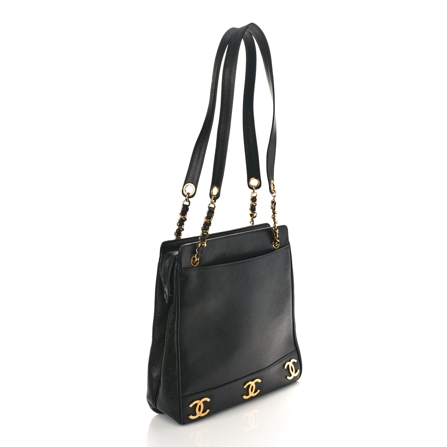 Caviar CC Shoulder Bag Black
